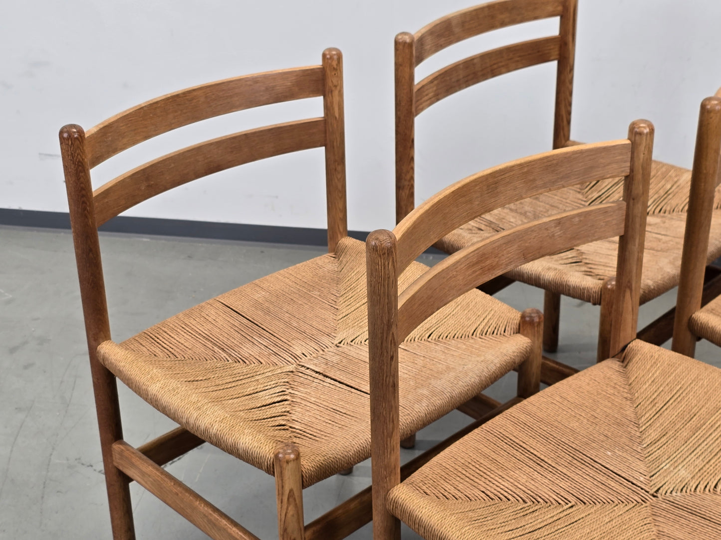 DANISH STUHL Stuhl Mid Century Stühle Modern Eiche Geflecht Vintage Esszimmer Küche