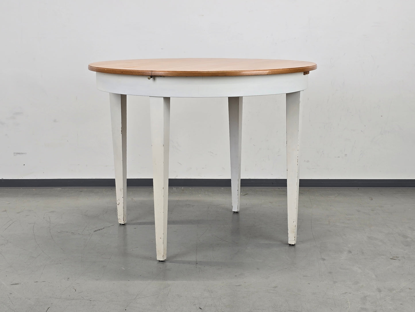 VINTAGE ESSTISCH RUND Ausziehbar Küche Tisch Küchentisch Holztisch Weiß Scandi