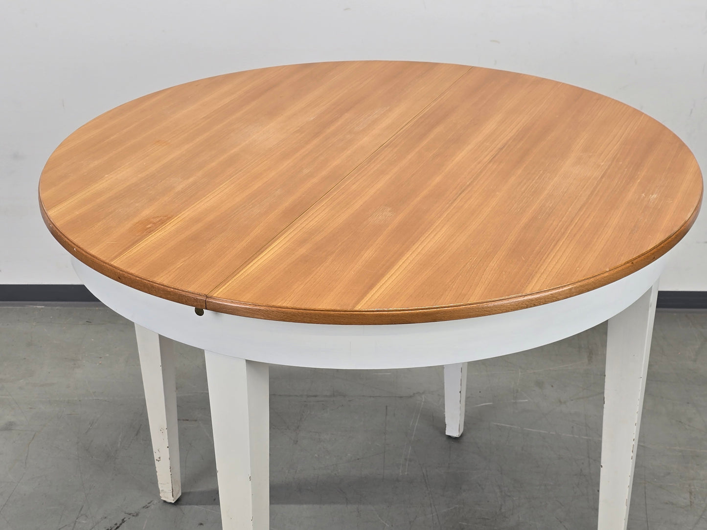 VINTAGE ESSTISCH RUND Ausziehbar Küche Tisch Küchentisch Holztisch Weiß Scandi