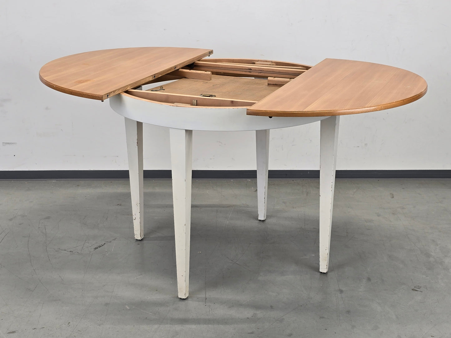 VINTAGE ESSTISCH RUND Ausziehbar Küche Tisch Küchentisch Holztisch Weiß Scandi