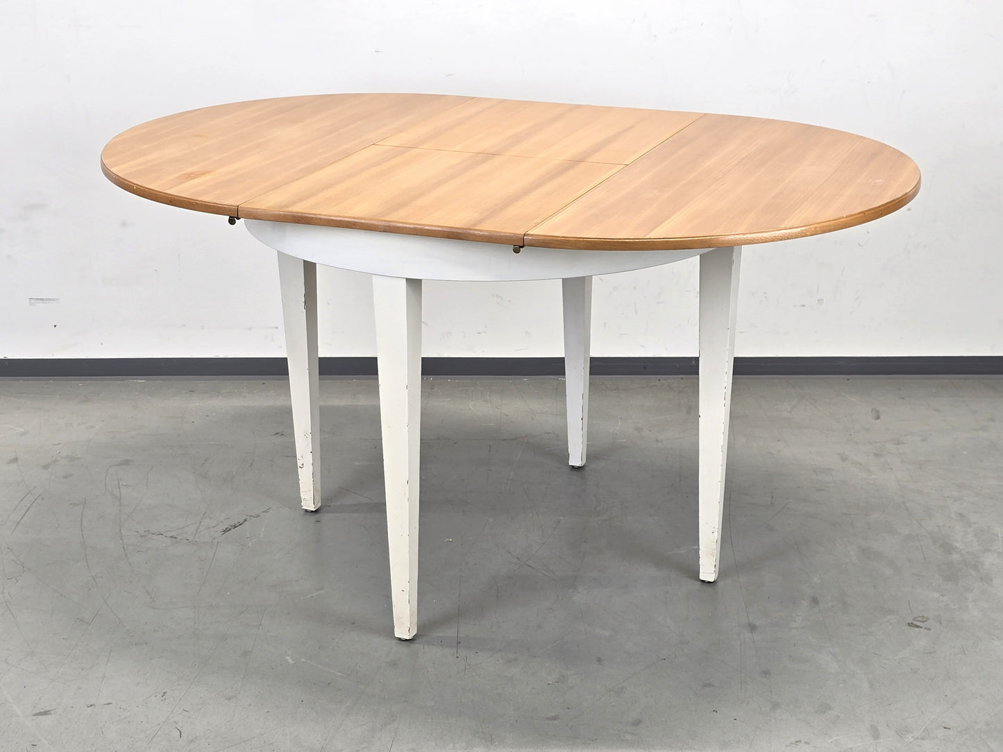 VINTAGE ESSTISCH RUND Ausziehbar Küche Tisch Küchentisch Holztisch Weiß Scandi
