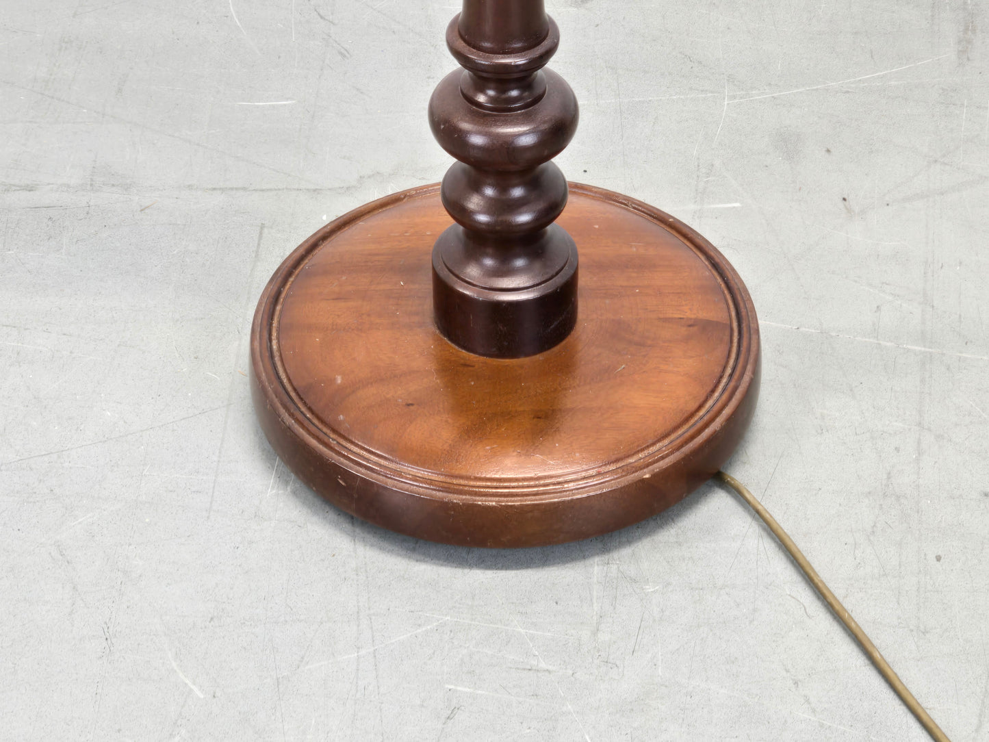 STEHLAMPE VINTAGE Holz Messing Stehleuchte Lampe Fransen Schirm Antik Retro