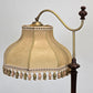 STEHLAMPE VINTAGE Holz Messing Stehleuchte Lampe Fransen Schirm Antik Retro