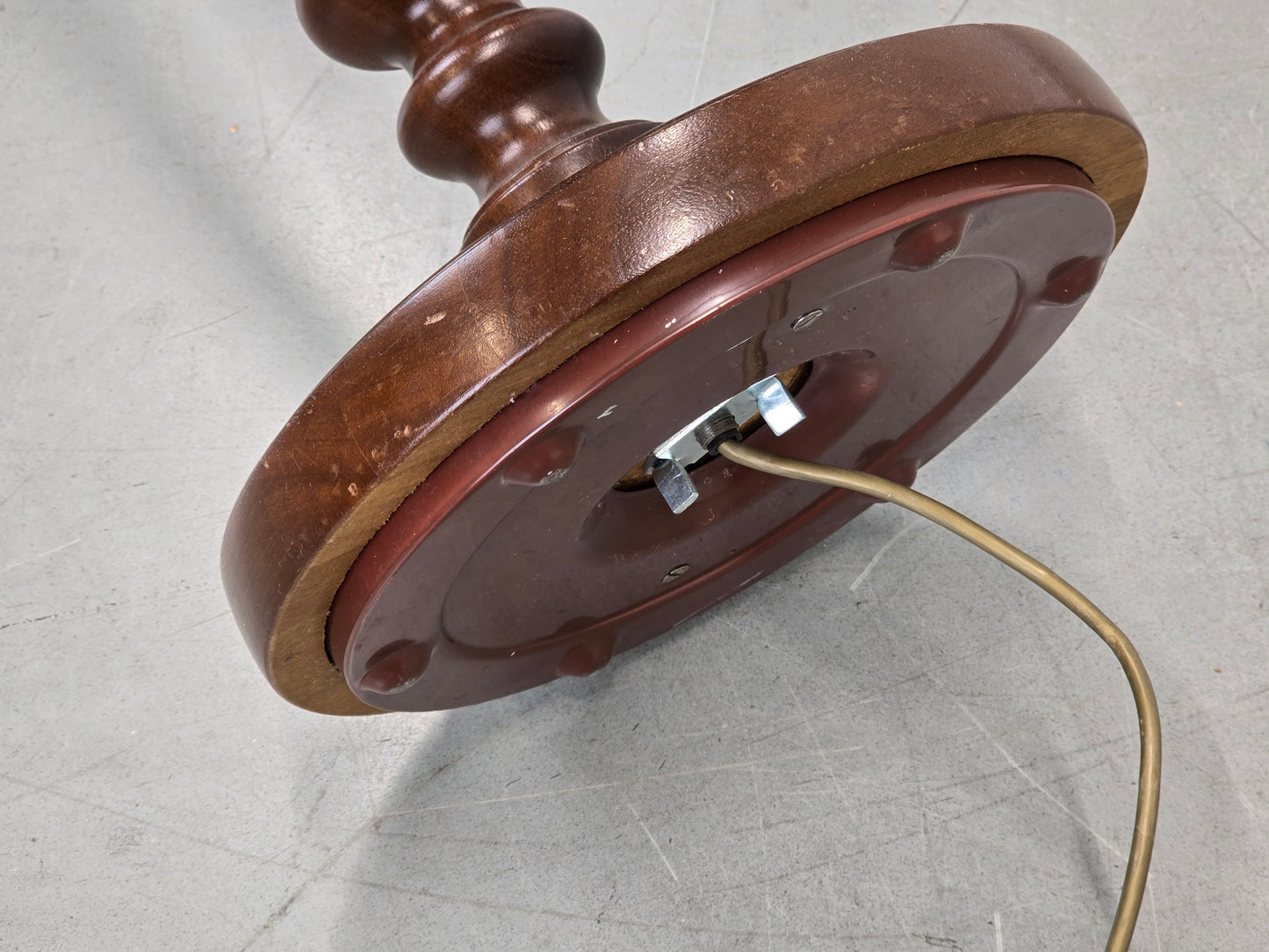 STEHLAMPE VINTAGE Holz Messing Stehleuchte Lampe Fransen Schirm Antik Retro