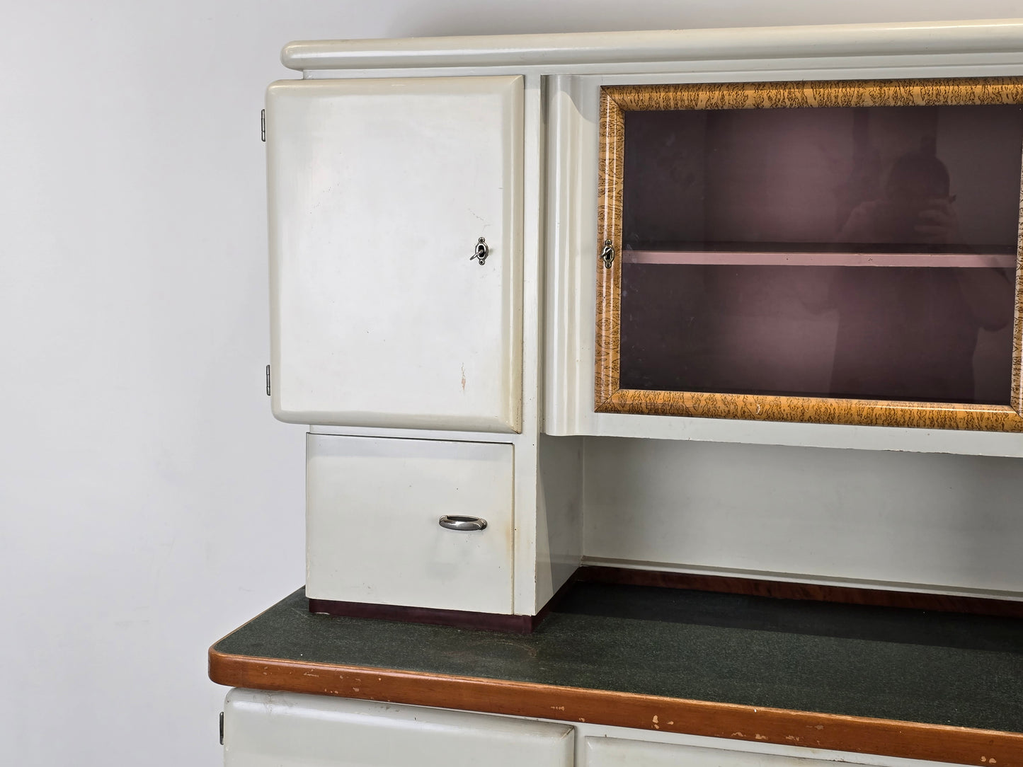 VINTAGE KÜCHENSCHRANK Buffet 50er Jahre Anrichte Schüttenschrank Weiß Retro