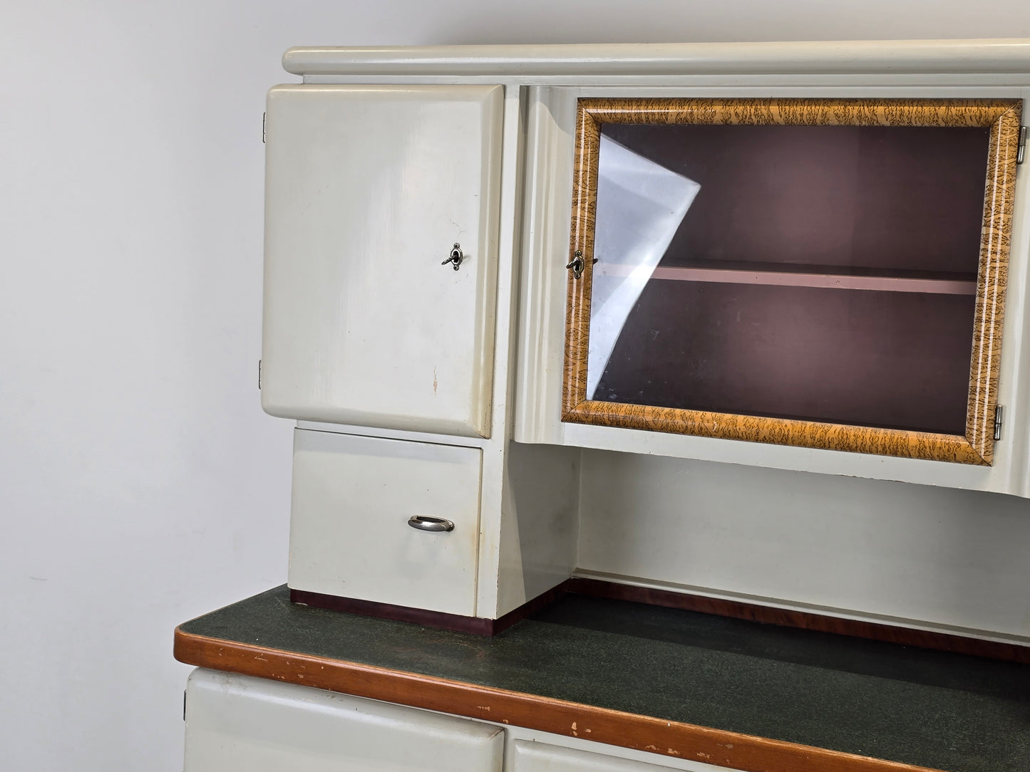 VINTAGE KÜCHENSCHRANK Buffet 50er Jahre Anrichte Schüttenschrank Weiß Retro