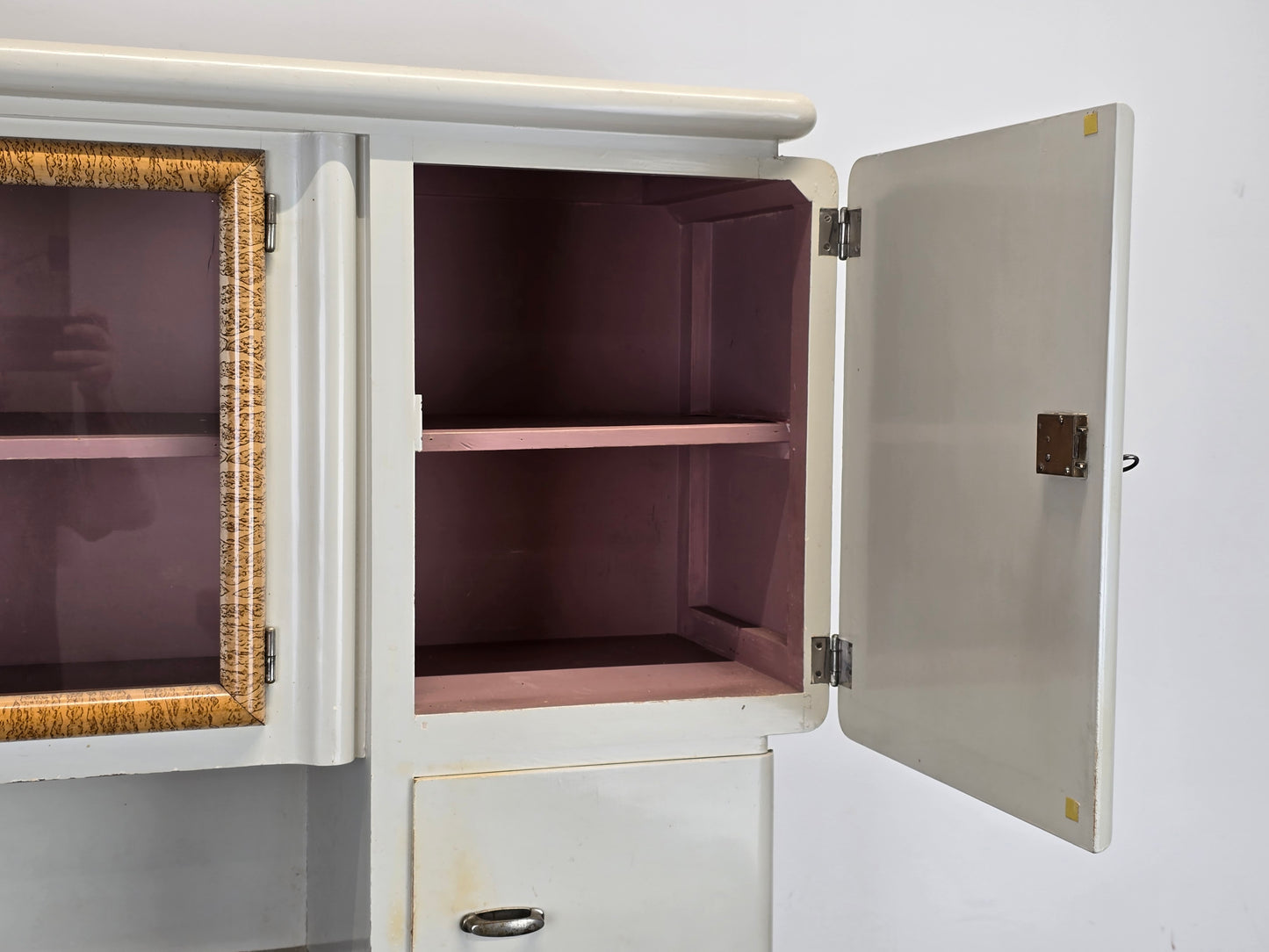 VINTAGE KÜCHENSCHRANK Buffet 50er Jahre Anrichte Schüttenschrank Weiß Retro