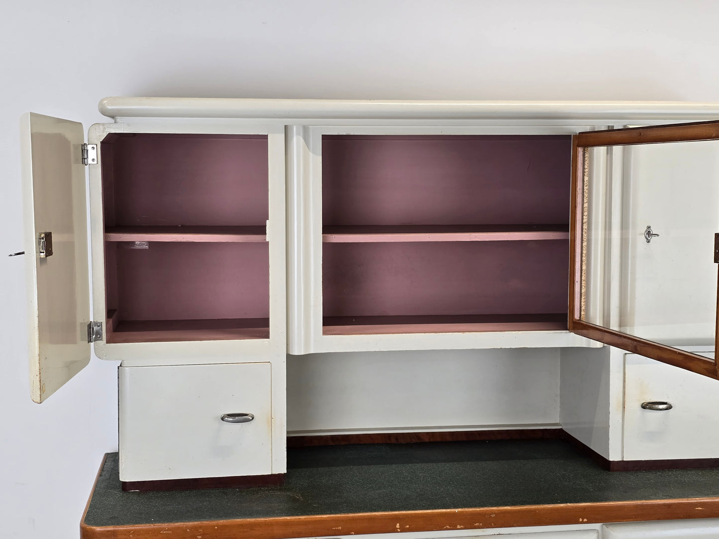 VINTAGE KÜCHENSCHRANK Buffet 50er Jahre Anrichte Schüttenschrank Weiß Retro
