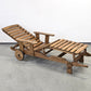 VINTAGE GARTENLIEGE Eiche Terrasse Liege Vintage Sonnenliege Pool Deckchair Holzliege