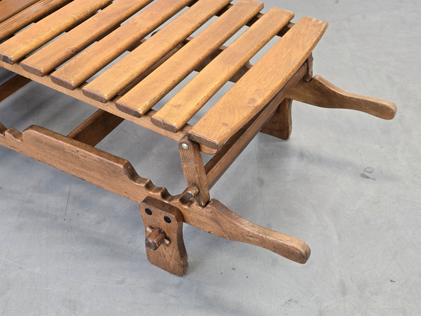 VINTAGE GARTENLIEGE Eiche Terrasse Liege Vintage Sonnenliege Pool Deckchair Holzliege