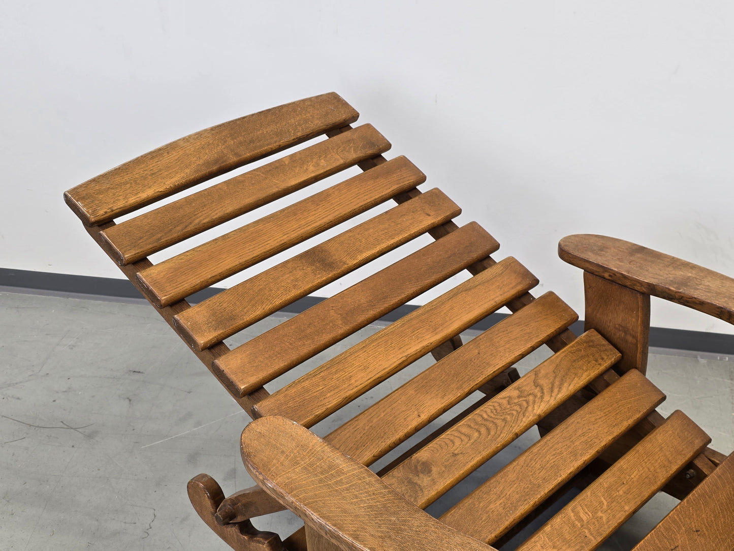 VINTAGE GARTENLIEGE Eiche Terrasse Liege Vintage Sonnenliege Pool Deckchair Holzliege