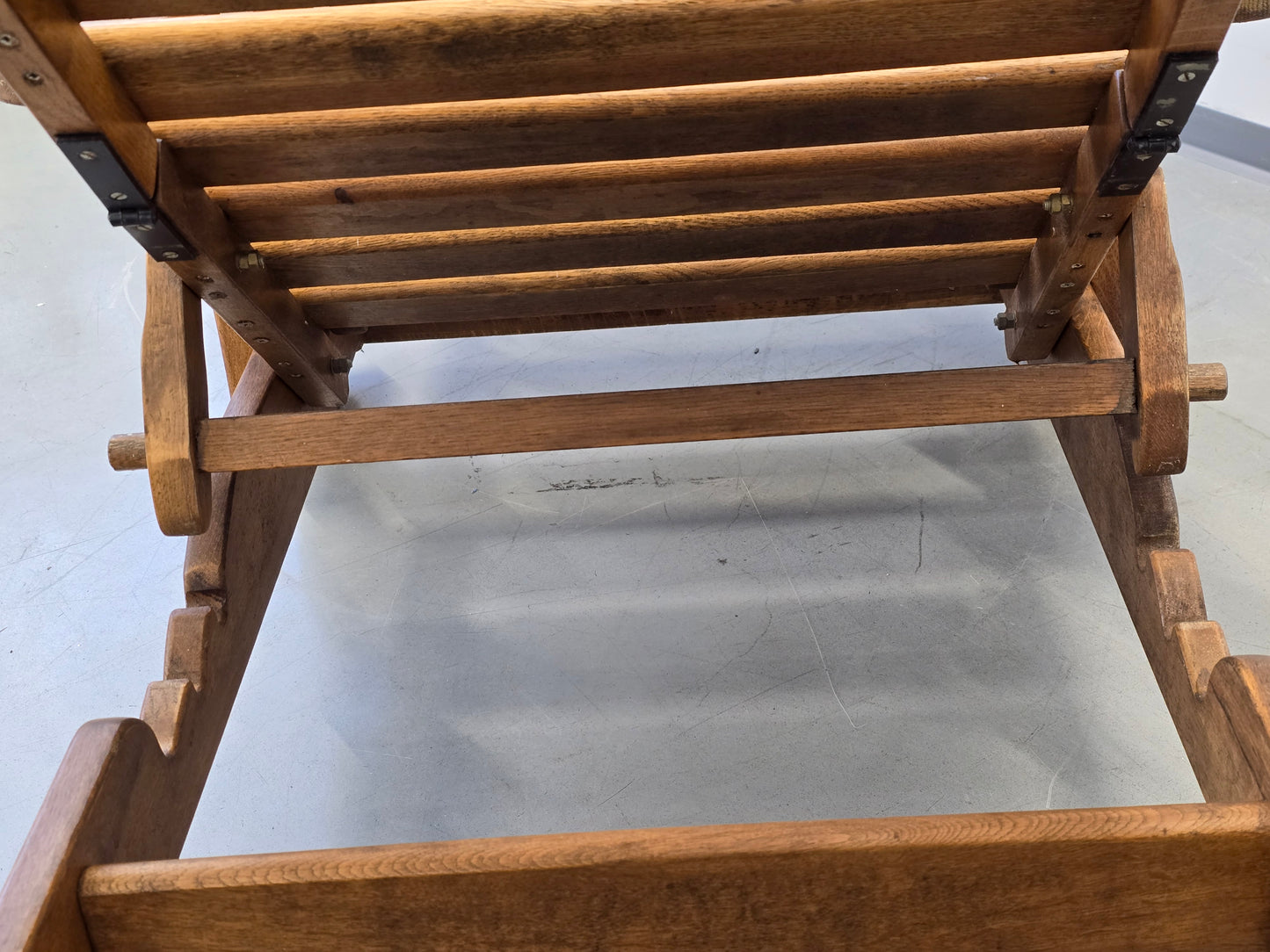 VINTAGE GARTENLIEGE Eiche Terrasse Liege Vintage Sonnenliege Pool Deckchair Holzliege