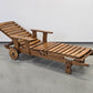 VINTAGE GARTENLIEGE Eiche Terrasse Liege Vintage Sonnenliege Pool Deckchair Holzliege