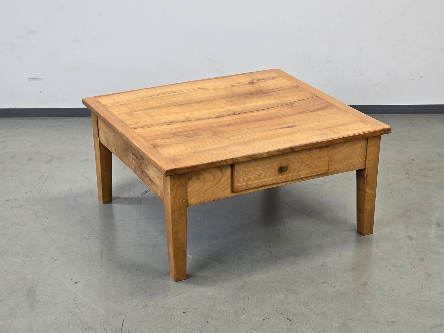 NUSSHOLZ COUCHTISCH Massiv 60er Jahre Mid Century Vintage Brutalist Design Tisch