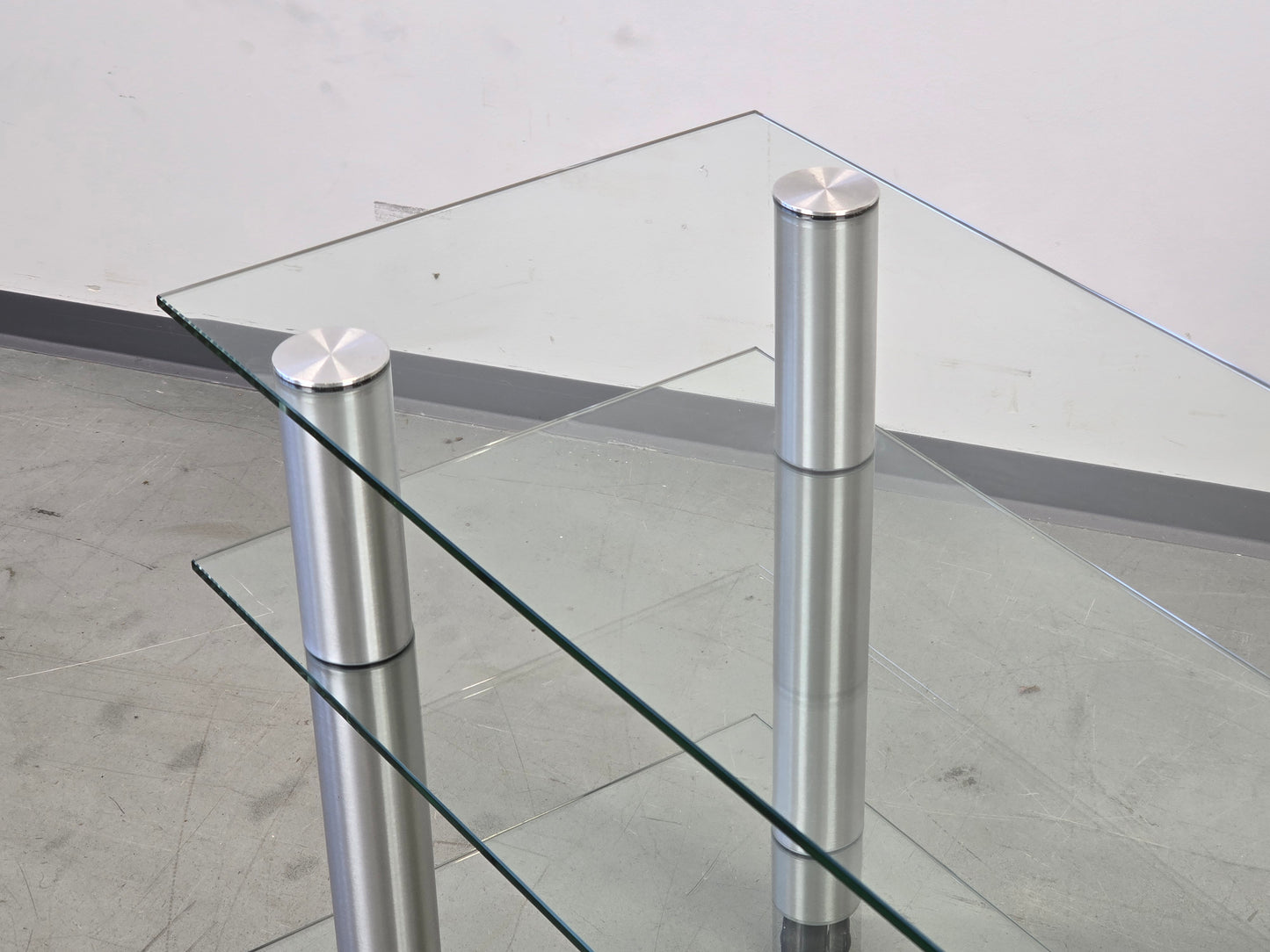 JUST-RACKS TV Rack Glas Aluminium Rollen Spectral Phonomöbel Lowboard High-End