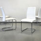 DRAENERT STÜHLE Freischwinger Stuhl Esszimmer Küche Leder Weiß Chrom 2060 Luma Design Klassiker
