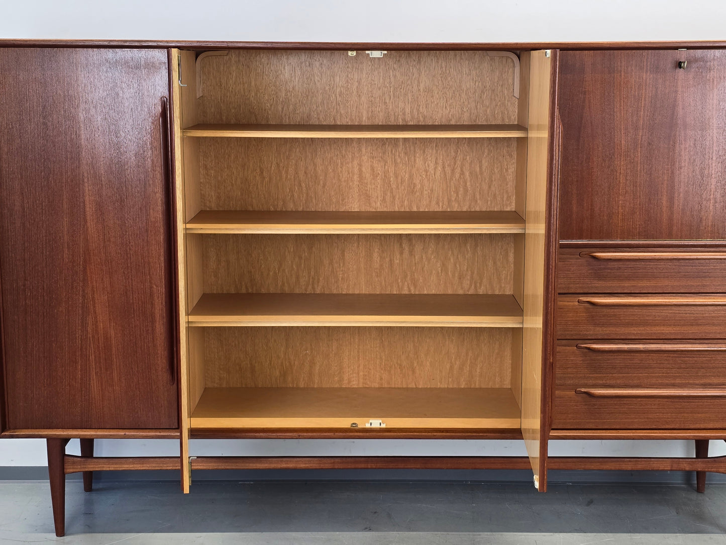 TEAK HIGHBOARD Heinrich Riestenpatt RT Möbel 60er Sideboard Danish Design XL