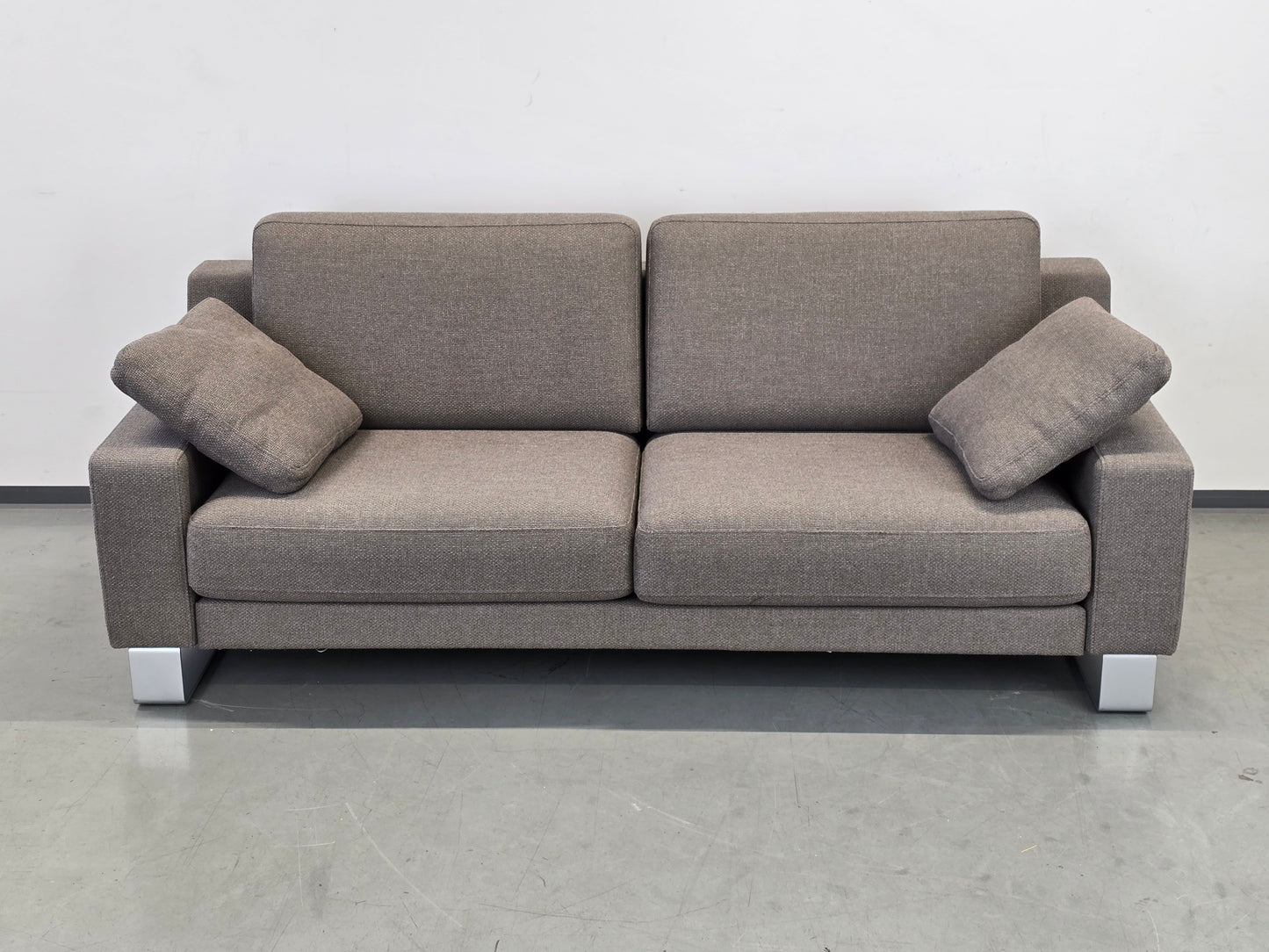 ROLF BENZ EGO Designer Sofa Couch Grau Stoff Metallkufen 201cm Modern