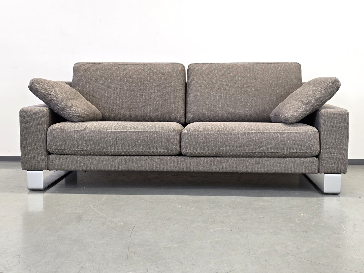 ROLF BENZ EGO Designer Sofa Couch Grau Stoff Metallkufen 201cm Modern