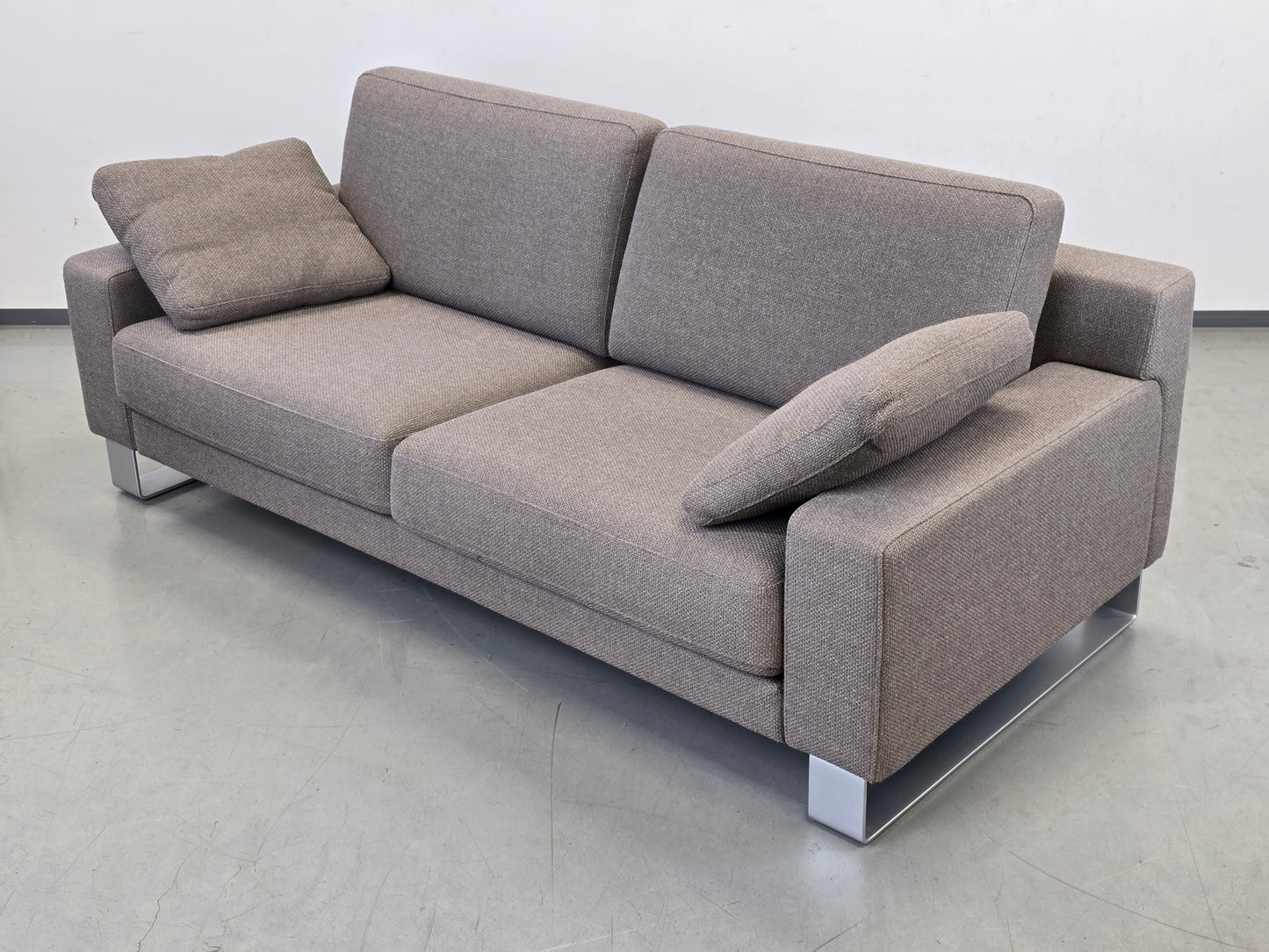 ROLF BENZ EGO Designer Sofa Couch Grau Stoff Metallkufen 201cm Modern