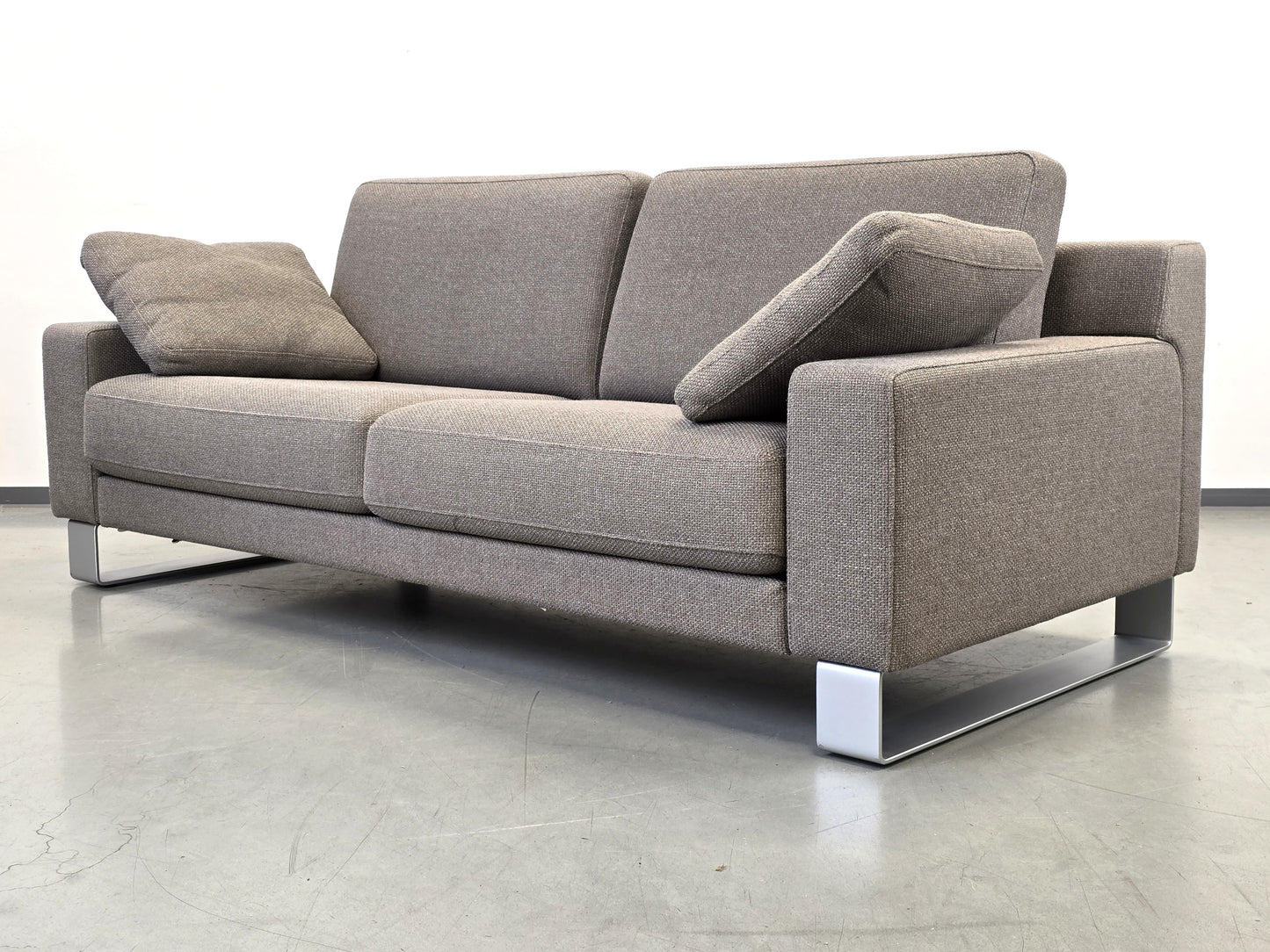 ROLF BENZ EGO Designer Sofa Couch Grau Stoff Metallkufen 201cm Modern