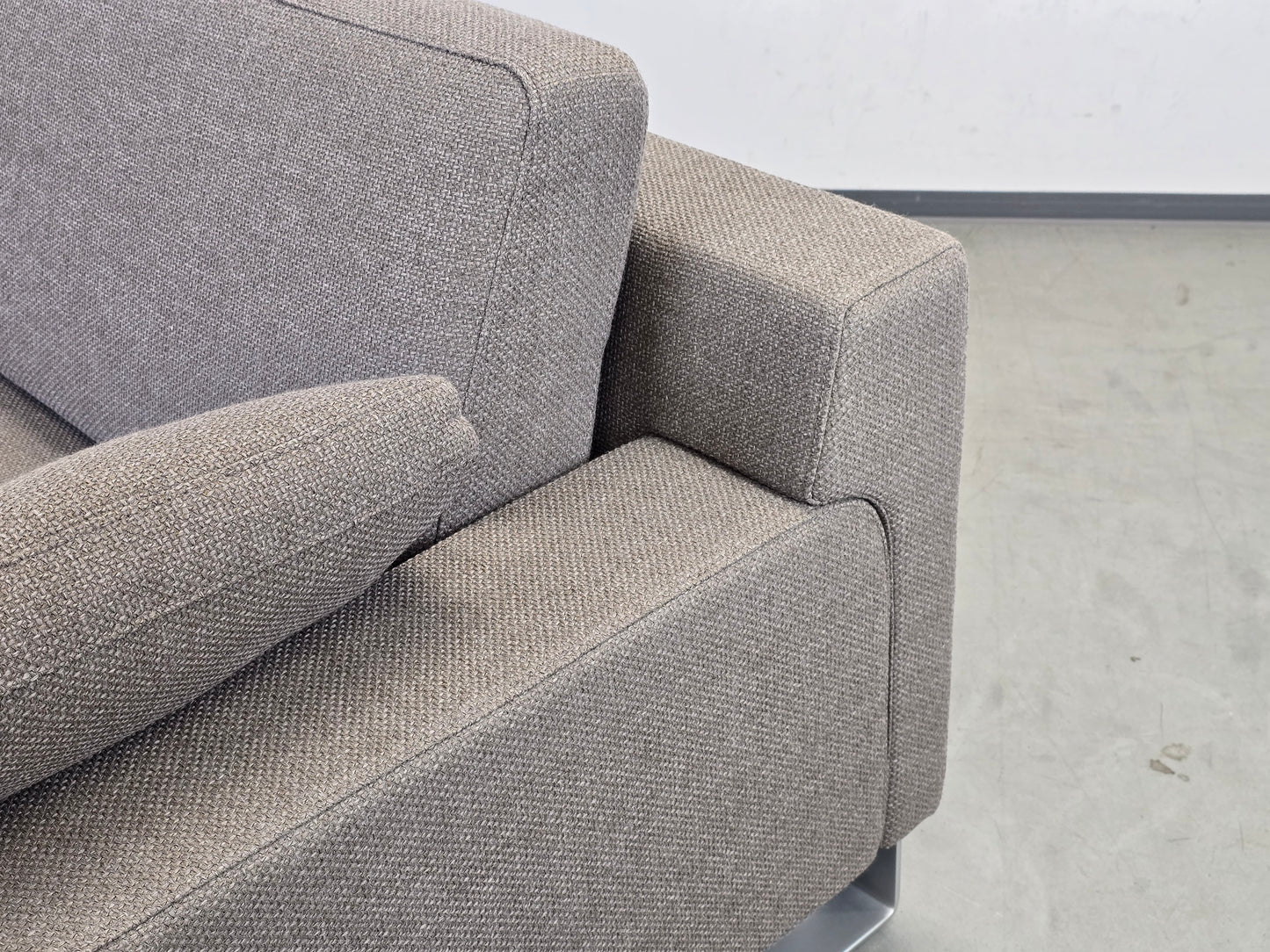 ROLF BENZ EGO Designer Sofa Couch Grau Stoff Metallkufen 201cm Modern