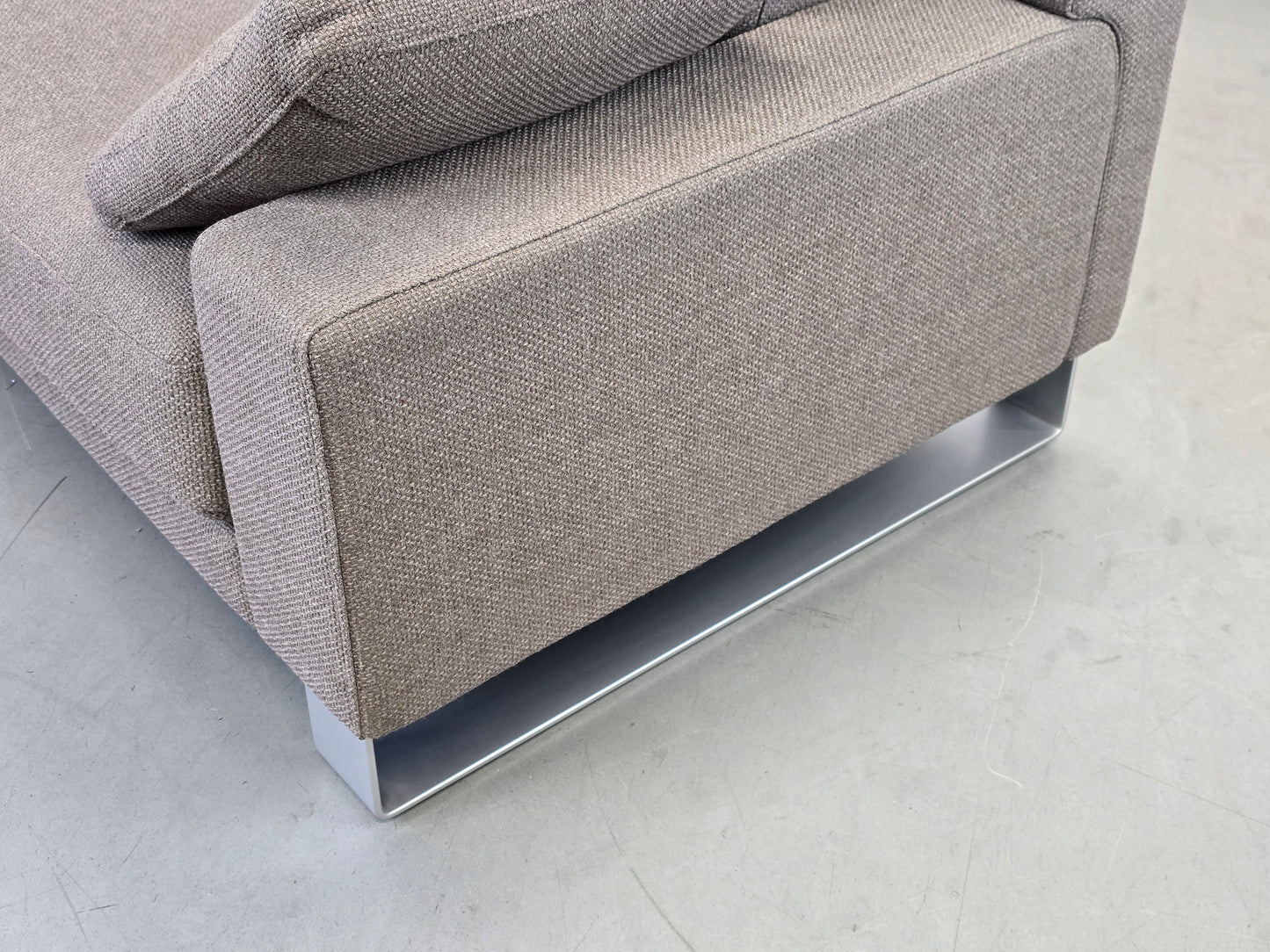ROLF BENZ EGO Designer Sofa Couch Grau Stoff Metallkufen 201cm Modern