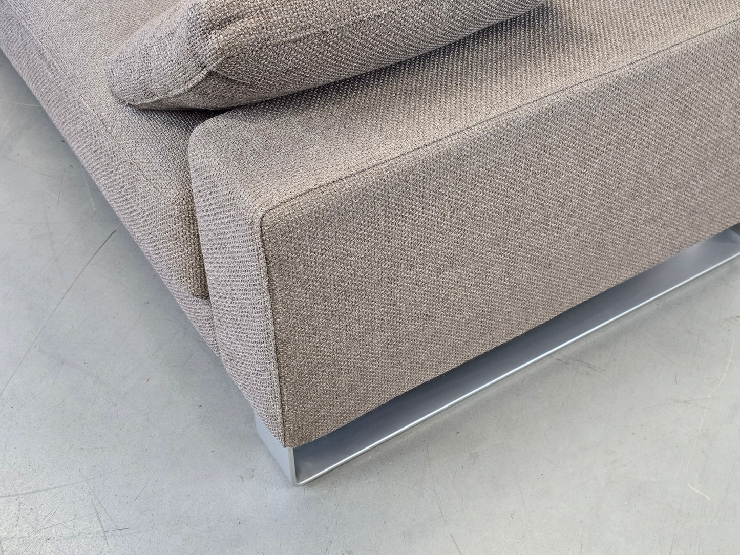 ROLF BENZ EGO Designer Sofa Couch Grau Stoff Metallkufen 201cm Modern