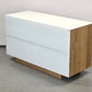VOGLAUER SIDEBOARD Kommode Schubladen Designer Eiche Massivholz Glas weiß Highboard