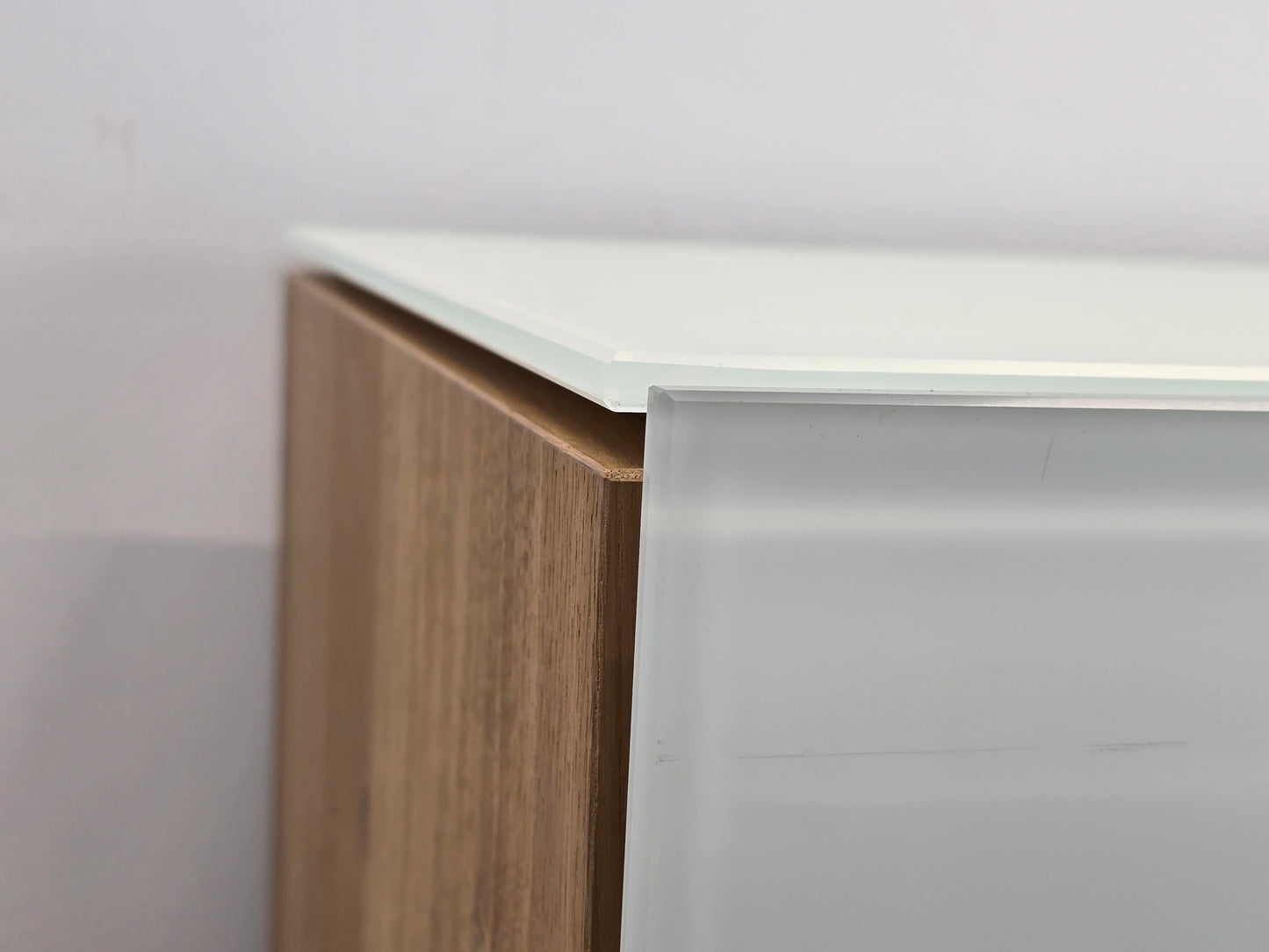 VOGLAUER SIDEBOARD Kommode Schubladen Designer Eiche Massivholz Glas weiß Highboard
