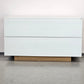 VOGLAUER SIDEBOARD Kommode Schubladen Designer Eiche Massivholz Glas weiß Highboard