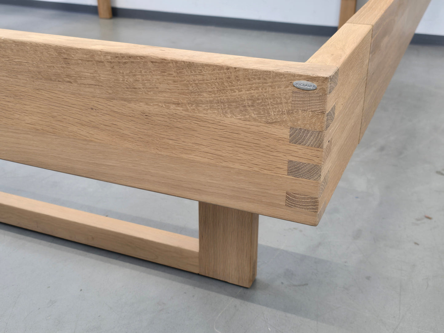 VOGLAUER BETT V-Montanara Wildeiche holz eiche doppelbett Massivholz 200x200 Spaltholz Design