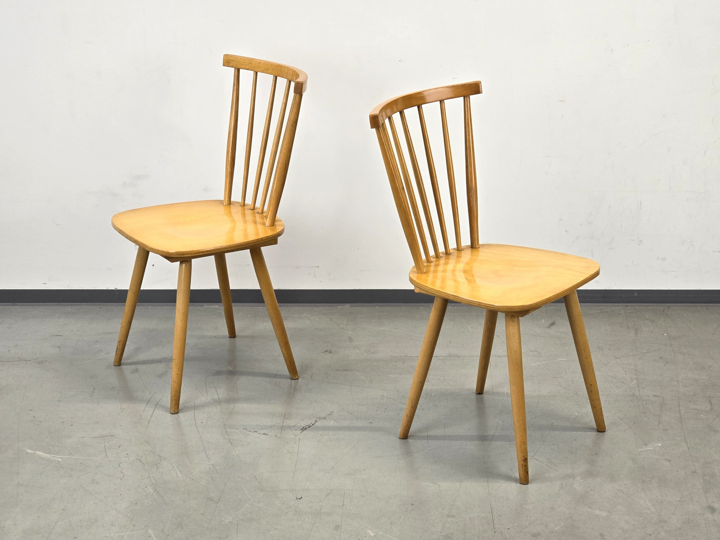 VINTAGE SPROSSENSTUHL Mid Century Stuhl 60er Jahre Tapiovaara Stil Buche