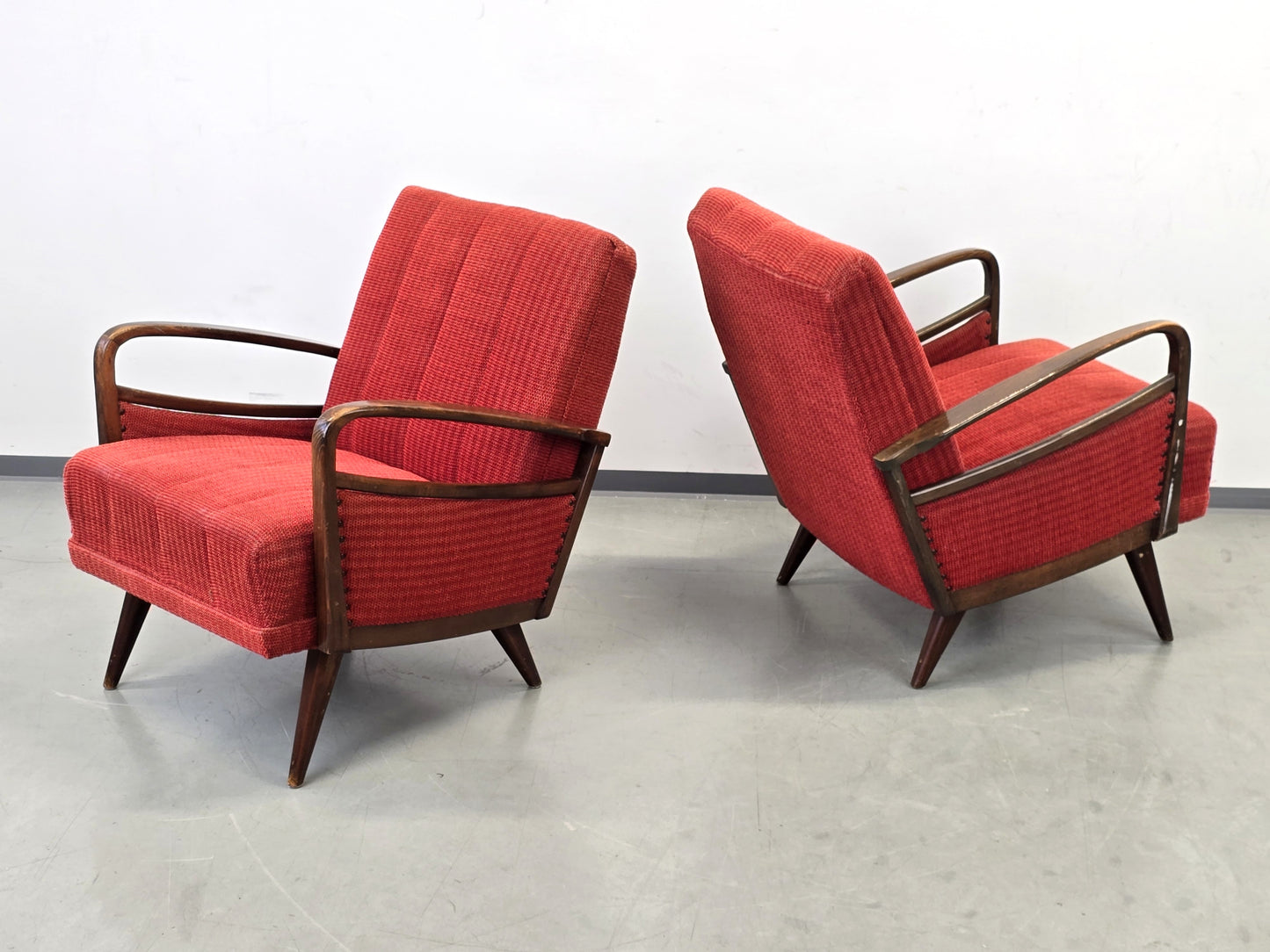 VINTAGE SESSEL Mid Century Sessel 50er 60er Jahre Rot Design