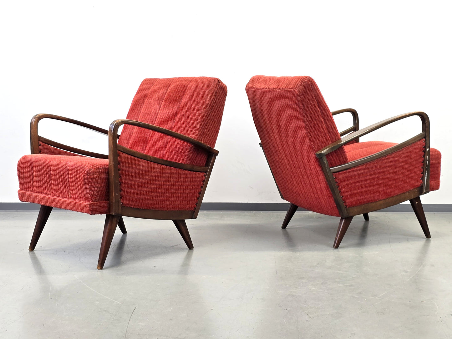 VINTAGE SESSEL Mid Century Sessel 50er 60er Jahre Rot Design
