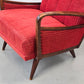 VINTAGE SESSEL Mid Century Sessel 50er 60er Jahre Rot Design