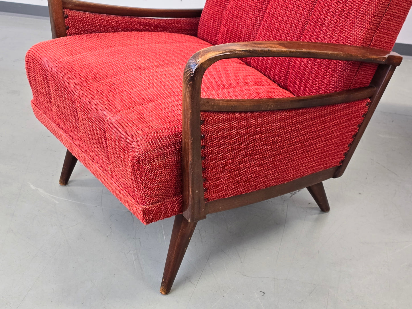 VINTAGE SESSEL Mid Century Sessel 50er 60er Jahre Rot Design