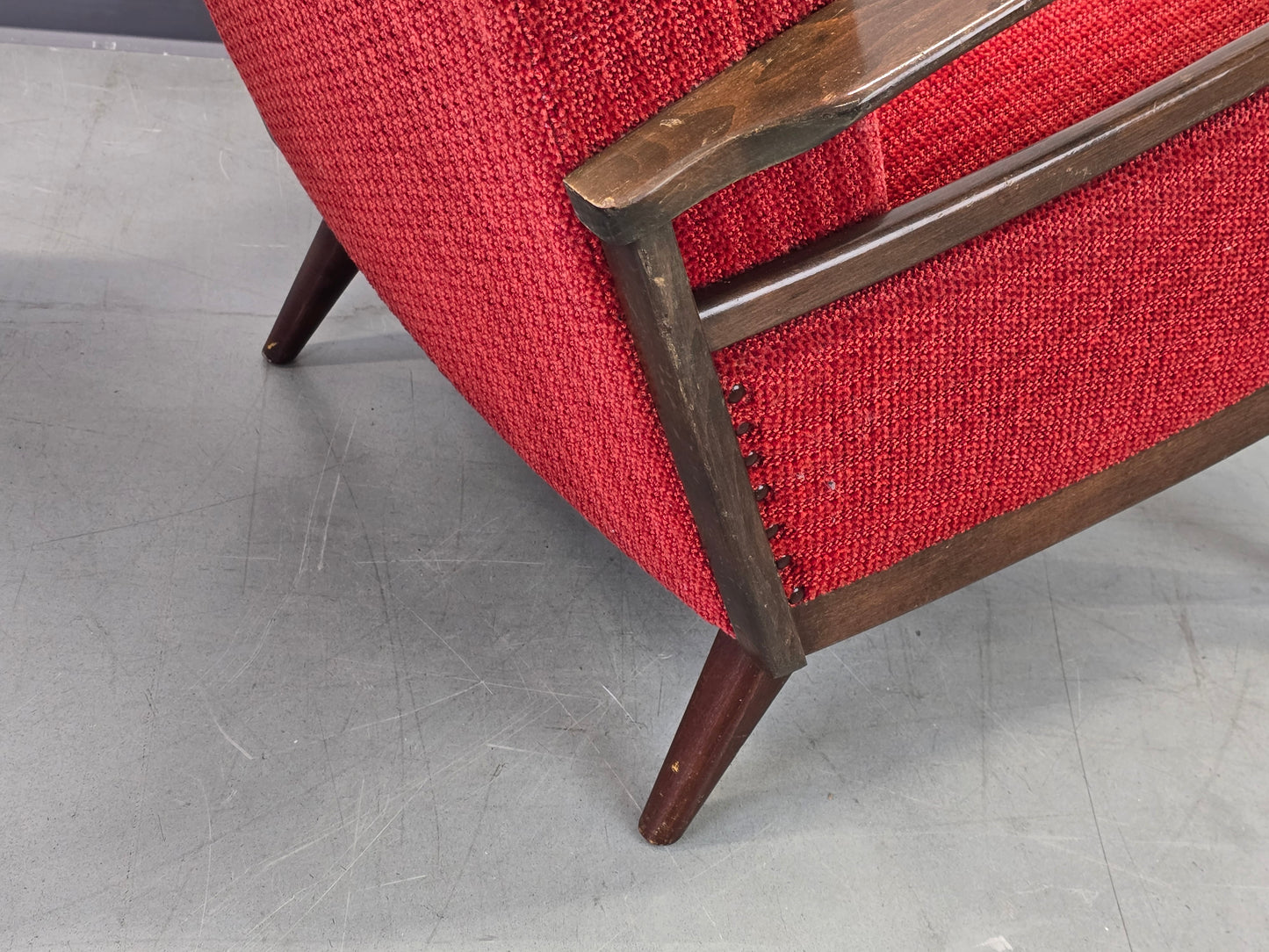 VINTAGE SESSEL Mid Century Sessel 50er 60er Jahre Rot Design