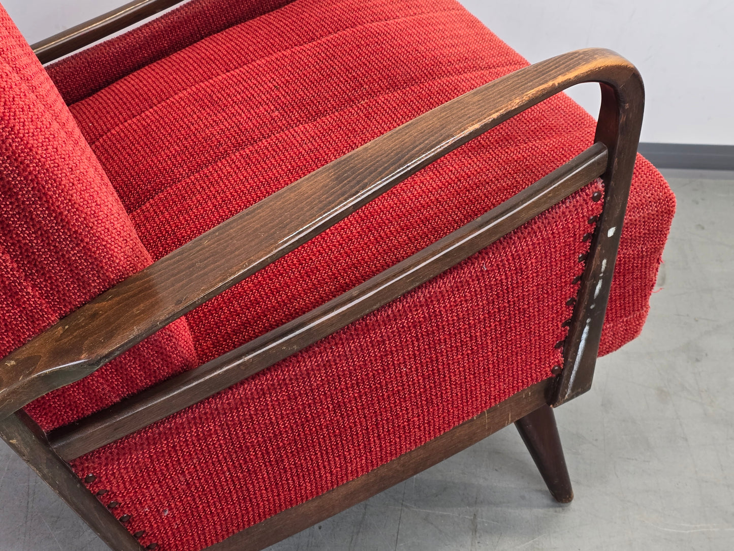 VINTAGE SESSEL Mid Century Sessel 50er 60er Jahre Rot Design
