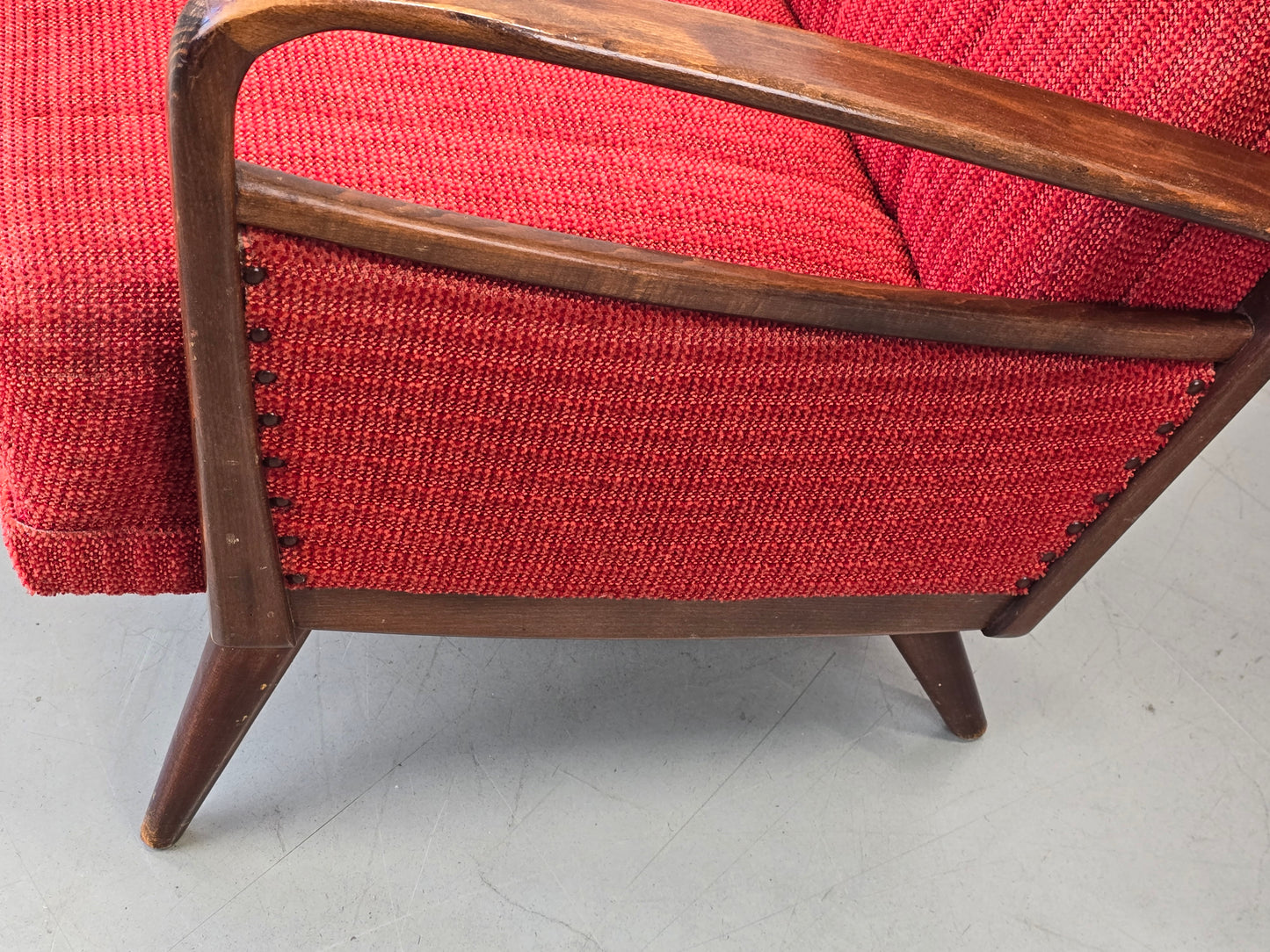 VINTAGE SESSEL Mid Century Sessel 50er 60er Jahre Rot Design