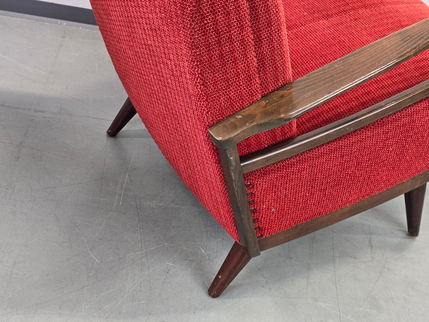 VINTAGE SESSEL Mid Century Sessel 50er 60er Jahre Rot Design