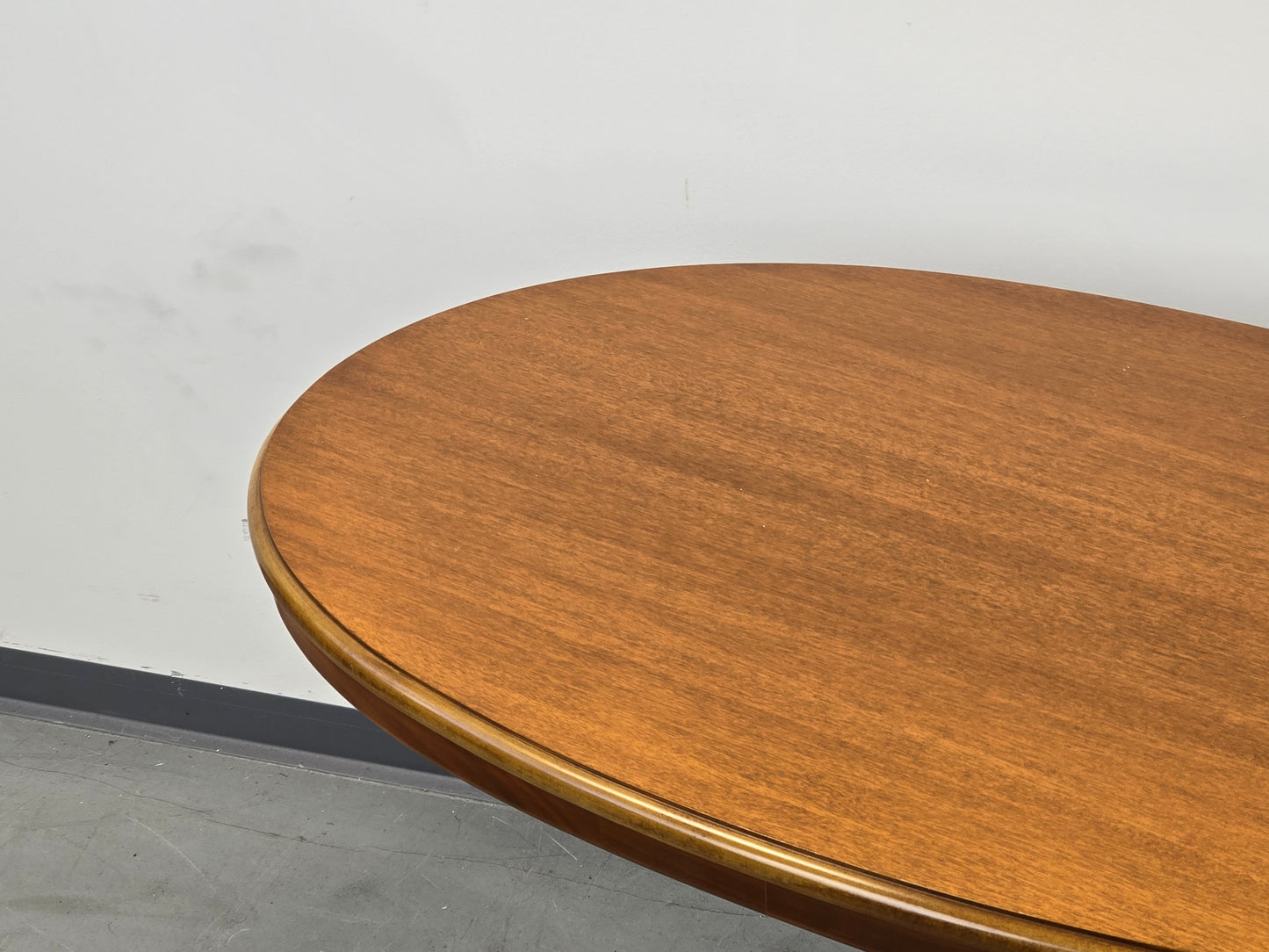 VINTAGE COUCHTISCH Nussbaum Oval 60er Jahre Mid Century Säulentisch Retro