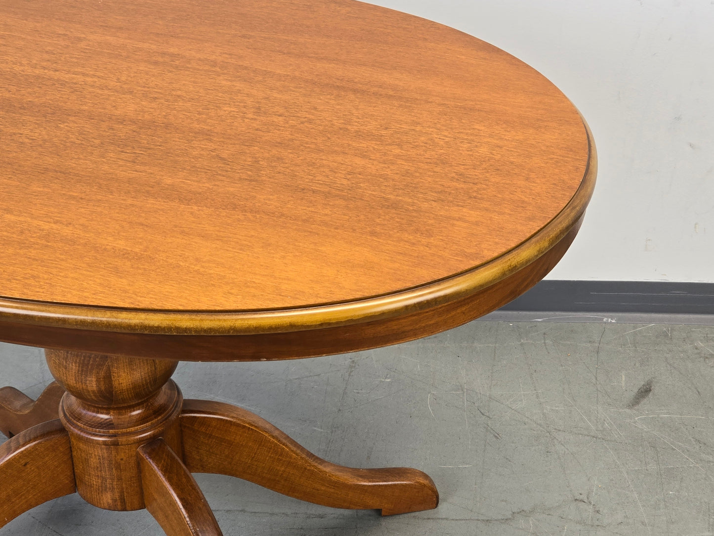 VINTAGE COUCHTISCH Nussbaum Oval 60er Jahre Mid Century Säulentisch Retro