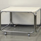 VINTAGE BEISTELLTISCH Chrom Rollen Couchtisch Bauhaus 60er Jahre Design Weiß