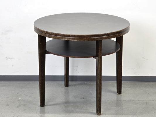 HALABALA BEISTELLTISCH Art Déco Couchtisch 40er Jahre Vintage Holz Rund Schwarz