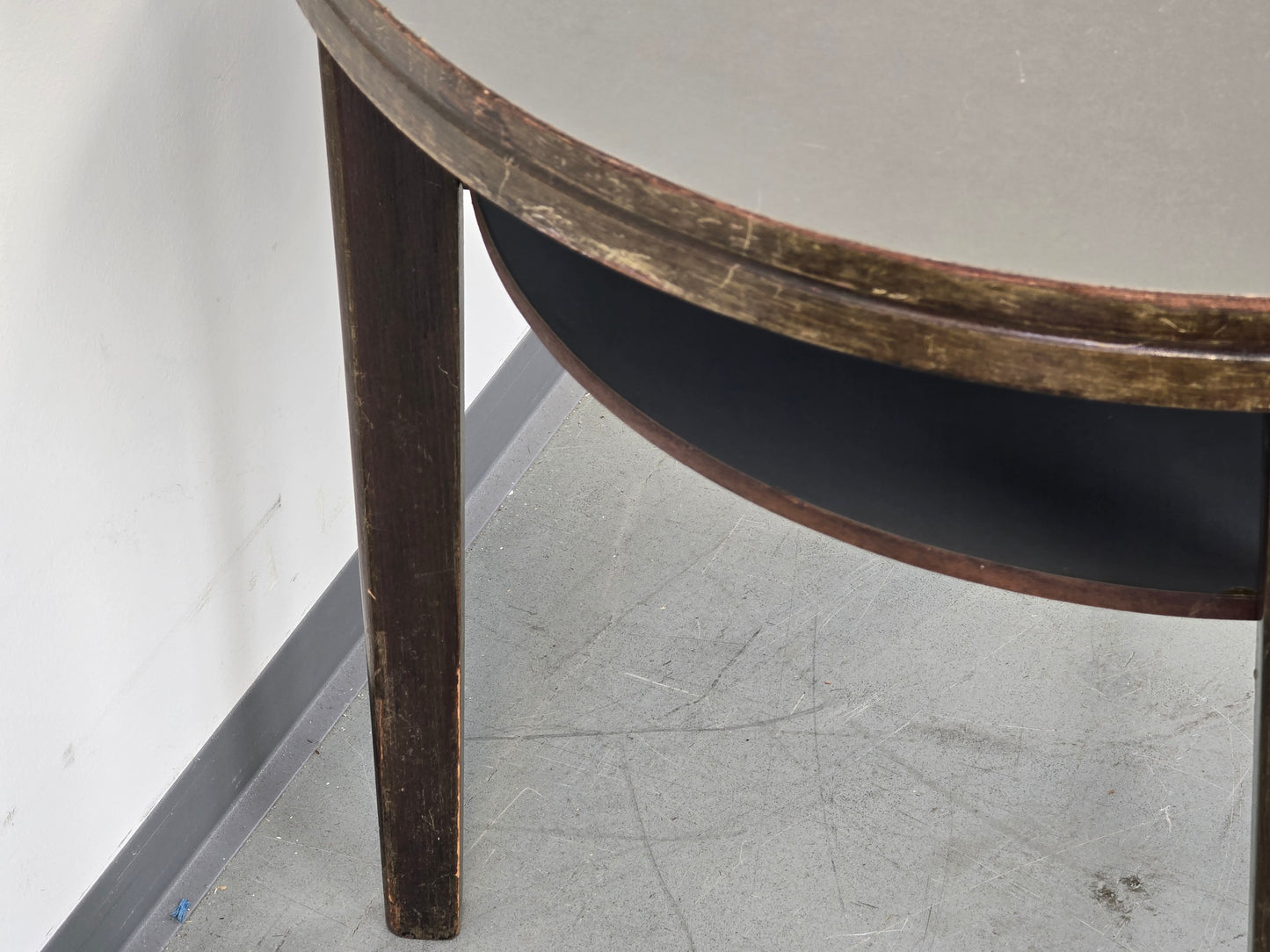 HALABALA BEISTELLTISCH Art Déco Couchtisch 40er Jahre Vintage Holz Rund Schwarz