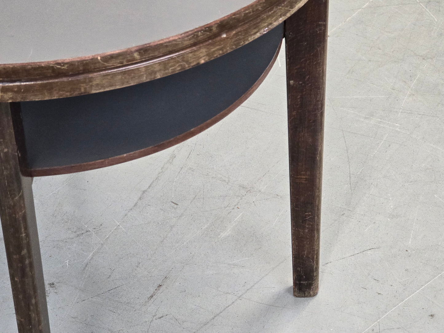 HALABALA BEISTELLTISCH Art Déco Couchtisch 40er Jahre Vintage Holz Rund Schwarz