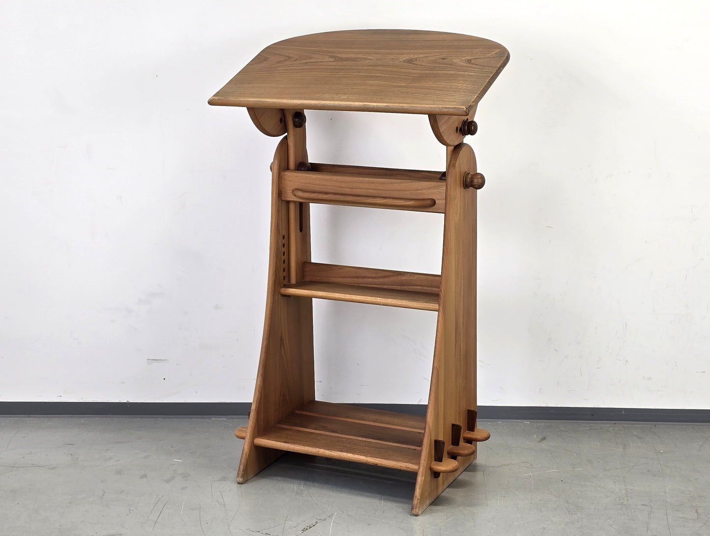 VINTAGE STEHPULT Mid Century Zeichentisch Teak Design Rednerpult Loft Retro 60er Jahre