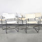 DESIGN FREISCHWINGER Leder Weiß Chrom Stuhl Bauhaus Vintage 60er 70er