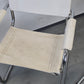 DESIGN FREISCHWINGER Leder Weiß Chrom Stuhl Bauhaus Vintage 60er 70er